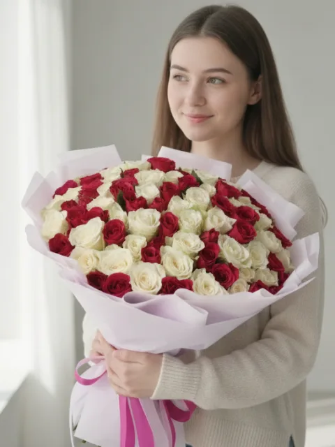 Букет Дуэт из 51 розы